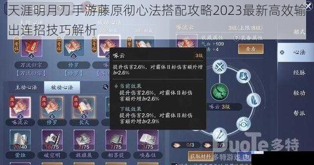 天涯明月刀手游藤原彻心法搭配攻略2023最新高效输出连招技巧解析