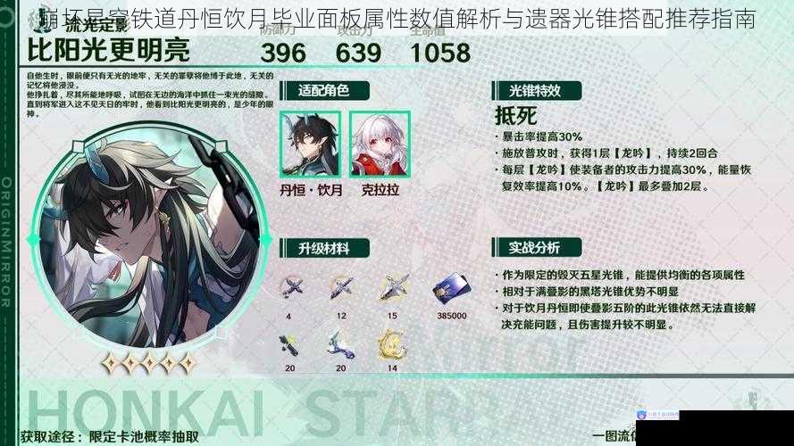 崩坏星穹铁道丹恒饮月毕业面板属性数值解析与遗器光锥搭配推荐指南