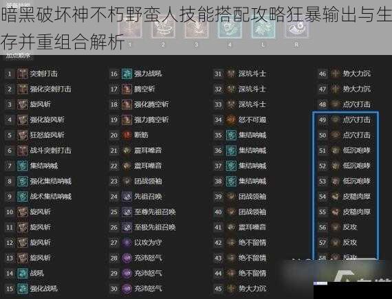 暗黑破坏神不朽野蛮人技能搭配攻略狂暴输出与生存并重组合解析