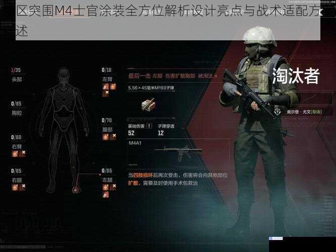 暗区突围M4士官涂装全方位解析设计亮点与战术适配方案详述