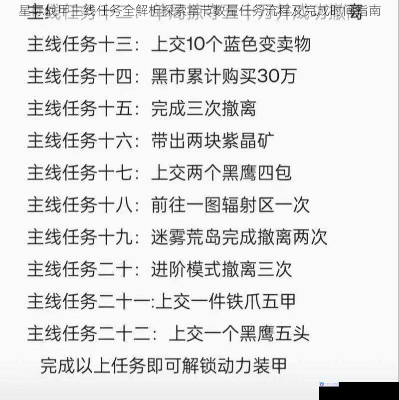 星际战甲主线任务全解析探索章节数量任务流程及完成时间指南