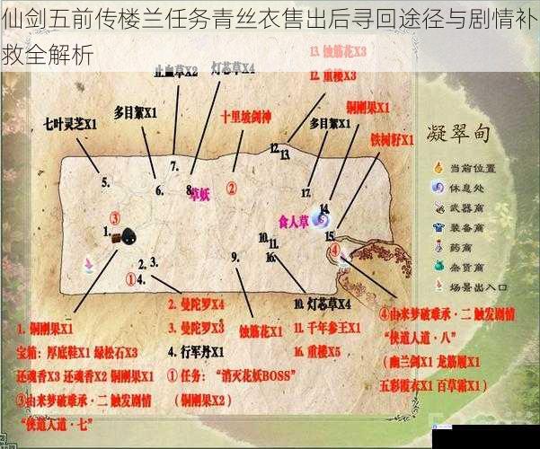 仙剑五前传楼兰任务青丝衣售出后寻回途径与剧情补救全解析