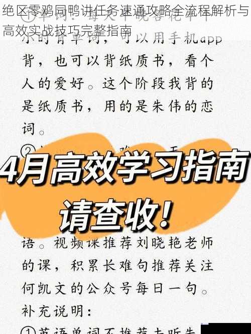 绝区零鸡同鸭讲任务速通攻略全流程解析与高效实战技巧完整指南