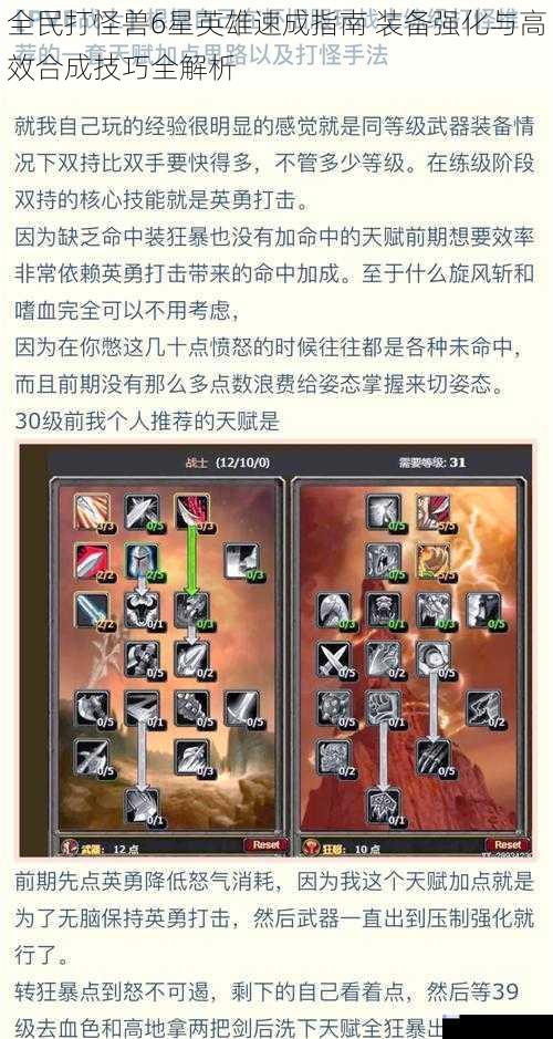 全民打怪兽6星英雄速成指南 装备强化与高效合成技巧全解析
