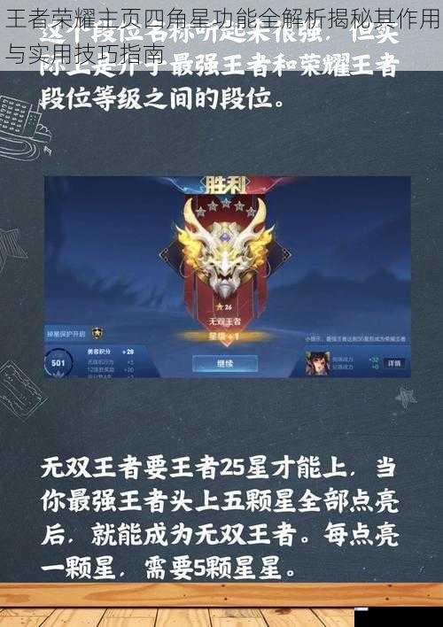 王者荣耀主页四角星功能全解析揭秘其作用与实用技巧指南