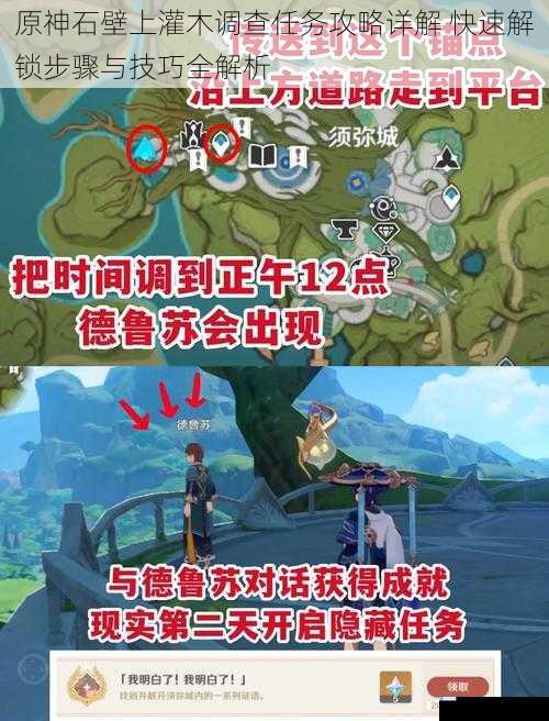 原神石壁上灌木调查任务攻略详解 快速解锁步骤与技巧全解析