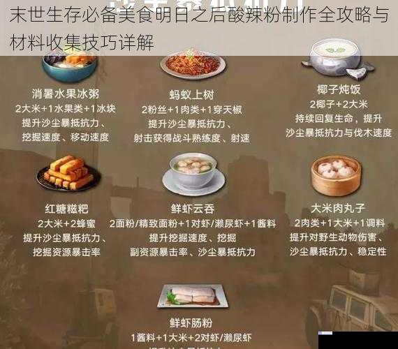 末世生存必备美食明日之后酸辣粉制作全攻略与材料收集技巧详解