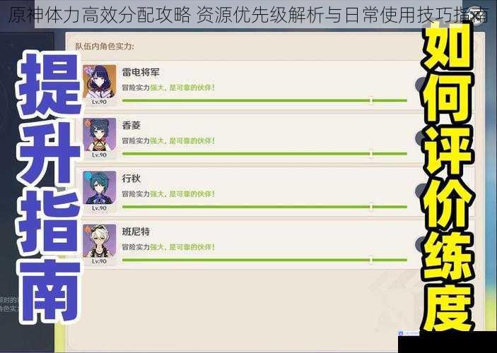 原神体力高效分配攻略 资源优先级解析与日常使用技巧指南