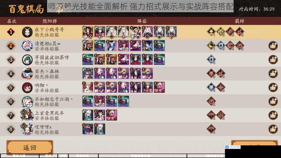 阴阳师源赖光技能全面解析 强力招式展示与实战阵容搭配推荐