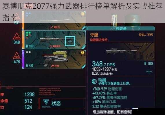 赛博朋克2077强力武器排行榜单解析及实战推荐指南