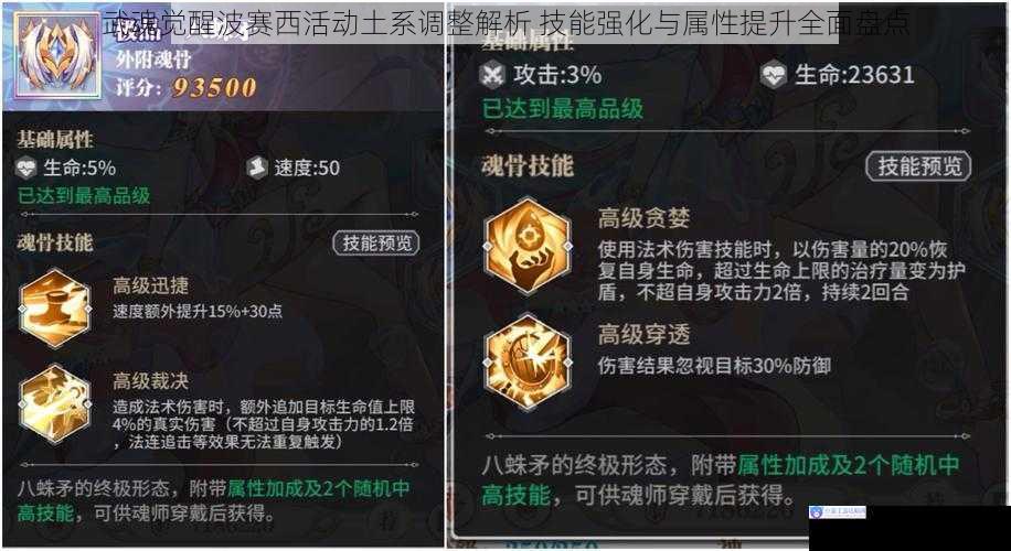 武魂觉醒波赛西活动土系调整解析 技能强化与属性提升全面盘点