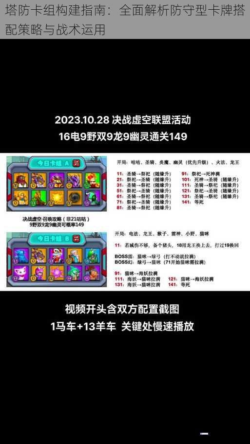 塔防卡组构建指南：全面解析防守型卡牌搭配策略与战术运用