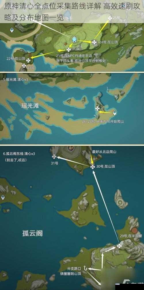 原神清心全点位采集路线详解 高效速刷攻略及分布地图一览