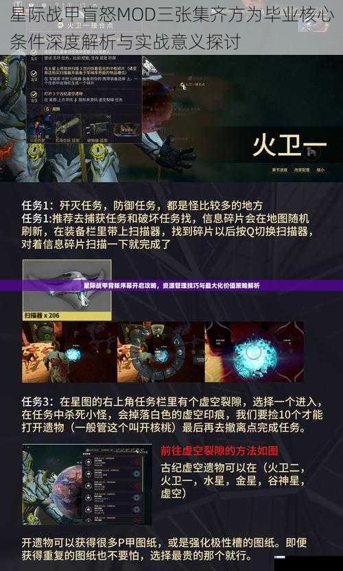 星际战甲盲怒MOD三张集齐方为毕业核心条件深度解析与实战意义探讨