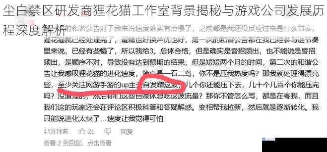 尘白禁区研发商狸花猫工作室背景揭秘与游戏公司发展历程深度解析