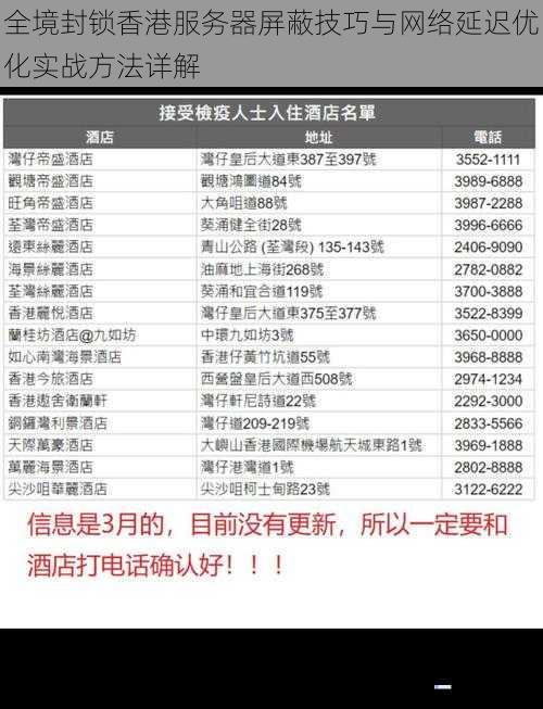 全境封锁香港服务器屏蔽技巧与网络延迟优化实战方法详解