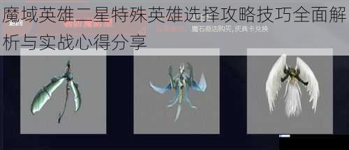 魔域英雄二星特殊英雄选择攻略技巧全面解析与实战心得分享