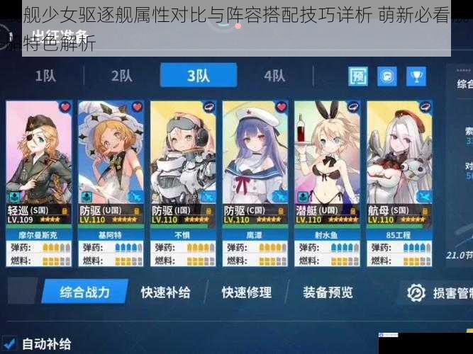 战舰少女驱逐舰属性对比与阵容搭配技巧详析 萌新必看舰船特色解析