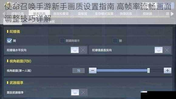 使命召唤手游新手画质设置指南 高帧率流畅画面调整技巧详解