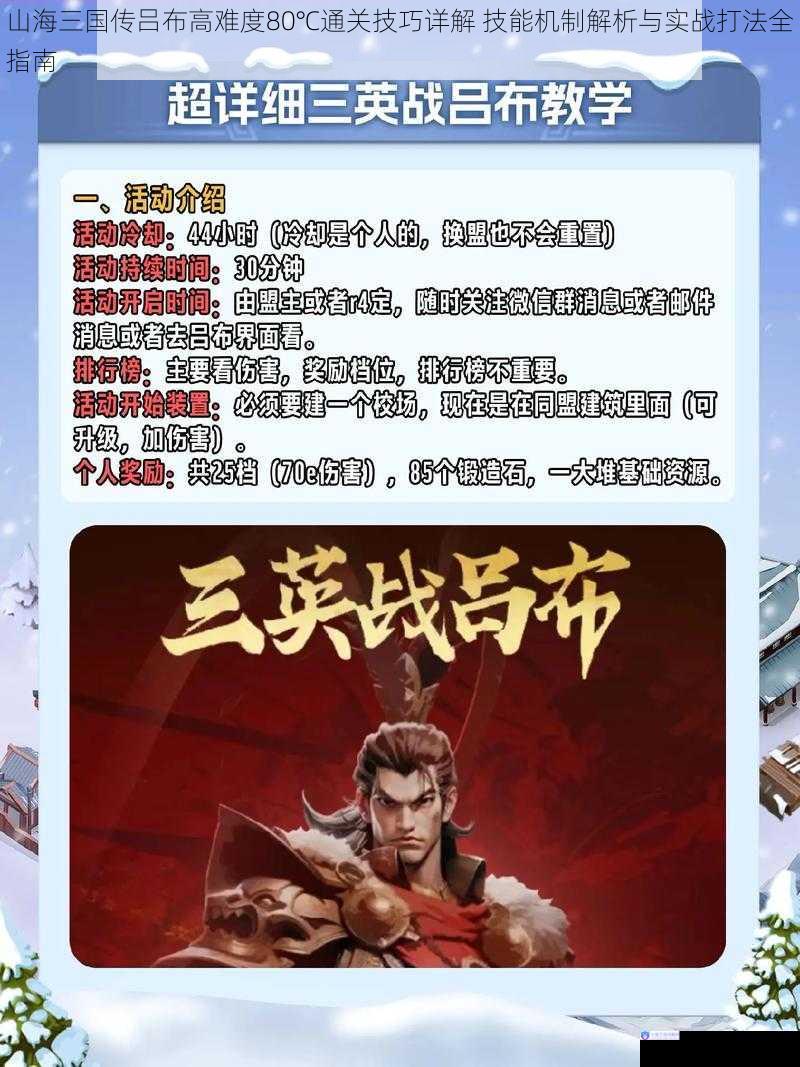 山海三国传吕布高难度80℃通关技巧详解 技能机制解析与实战打法全指南