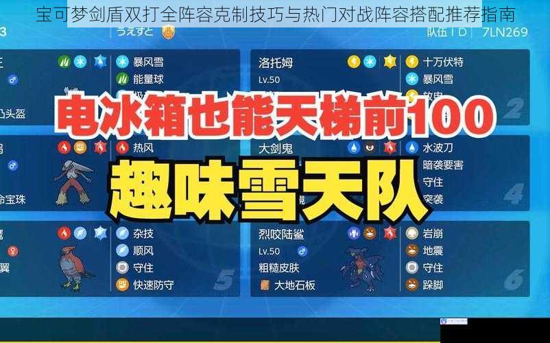 宝可梦剑盾双打全阵容克制技巧与热门对战阵容搭配推荐指南