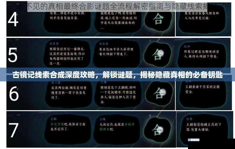 看不见的真相最终合影谜题全流程解密指南与隐藏线索揭秘