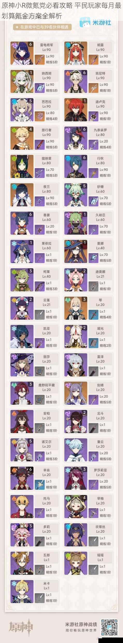 原神小R微氪党必看攻略 平民玩家每月最划算氪金方案全解析