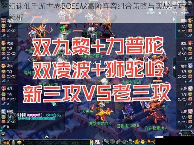 梦幻诛仙手游世界BOSS战高阶阵容组合策略与实战技巧深度解析